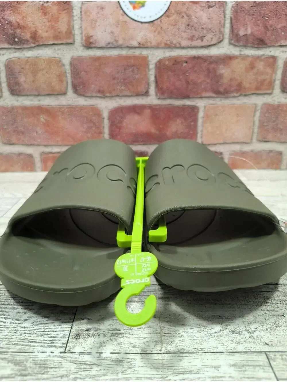 Crocs Essentials Slide Men's Size 12 Army Green Slip On Comfort 210088-309 NWT
